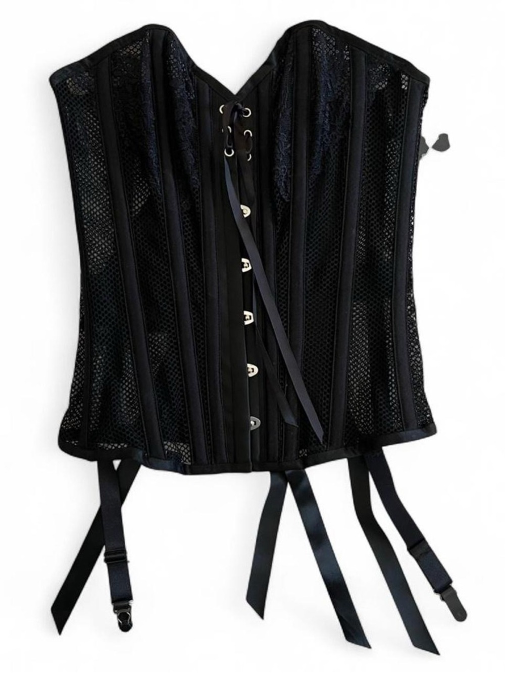 Shirley of Hollywood Black Mesh Corset 24”